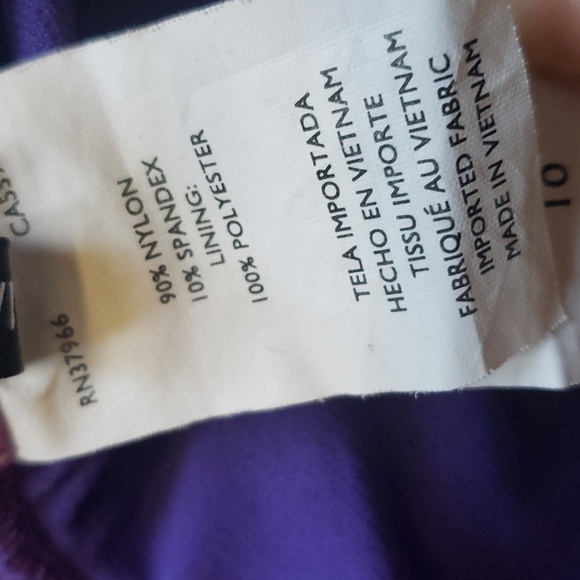 Jantzen Draped Surplice Purple One Piece Swimsuit Aqua Slimming V-Neck Size 10 - Picture 11 of 16